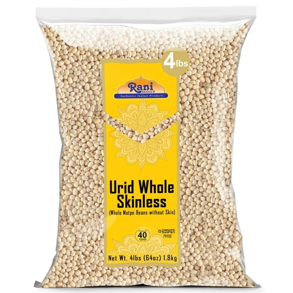 Rani Urid/Urad Gota White (Matpe Beans Skinless) Indian Lentils 64oz (4lbs) 1.81kg Bulk ~ All Natural | Gluten Friendly | NON-GMO | Kosher | Vegan | Indian Origin