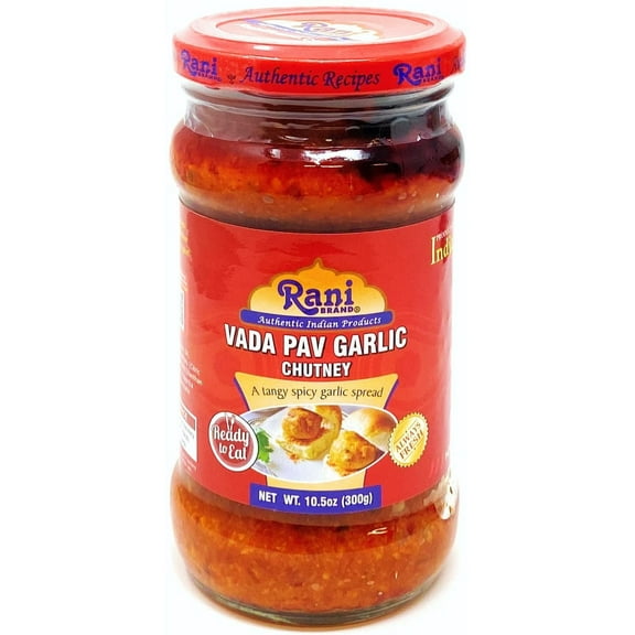 Rani Vada Pav Garlic Chutney 10.5oz (300g) Glass Jar, Ready to Eat ~ Vegan | Gluten Free | NON-GMO | Indian Origin