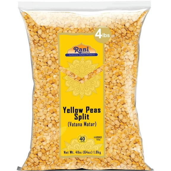 Rani Yellow Peas Split, Dried (Vatana, Matar) 64oz (4lbs) 1.81kg Bulk ~ All Natural | Vegan | Gluten Friendly | Kosher | Product of USA