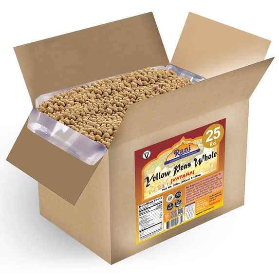 Rani Yellow Peas Whole, Dried (Vatana, Matar) 400oz (25lbs) 11.36kg Bulk Box ~ All Natural | Vegan | Gluten Friendly