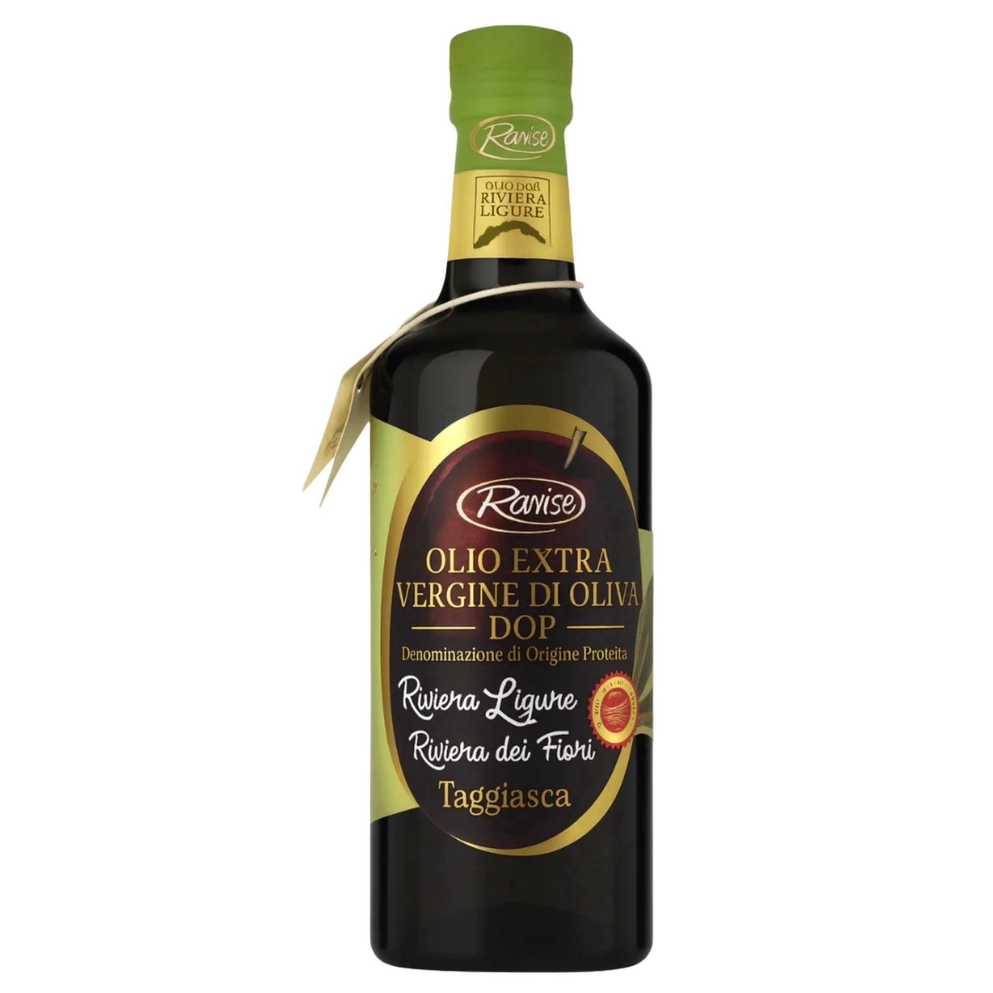 Ranise Riviera Ligure Extra Virgin Olive Oil, 16.9 fl oz (500 ml), DOP, Italian EVOO from Taggiasca Olives, Product of Italy