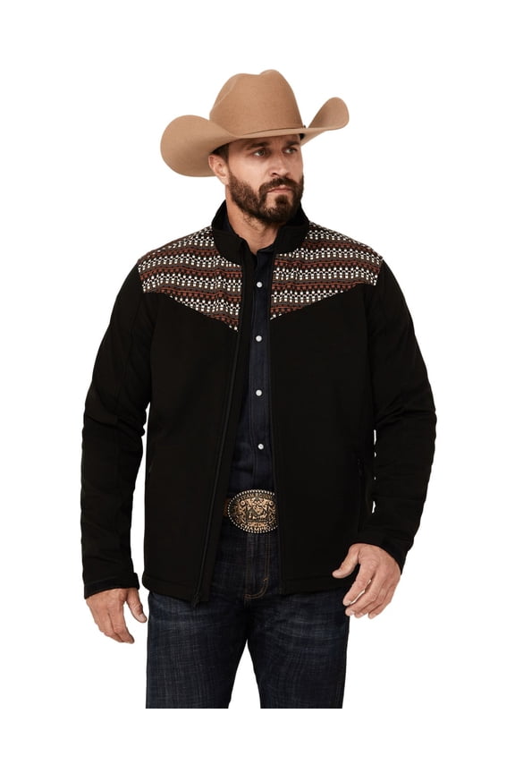 Men's 45&Reg; Geo Print Yoke Softshell Jacket Black
