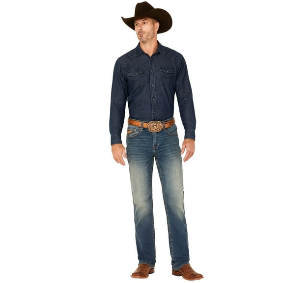Rank 45 Men's 45&Reg; Ambush Slim Straight Performance 4-Way Stretch Denim Jeans - CCSP20J14-MDW 28W x 30L  US