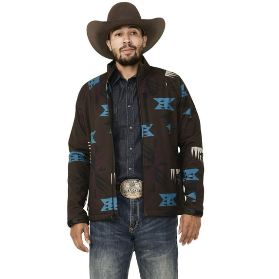 Rank 45 Men's 45&Reg; Southwestern Print Softshell Jacket Chocolate