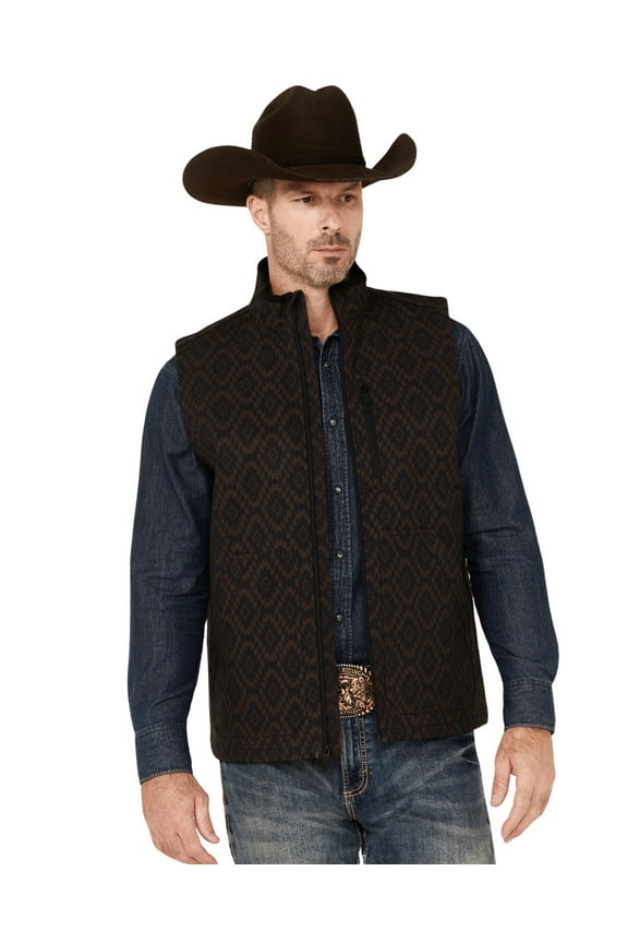 Men's 45&Reg; Southwestern Print Softshell Vest Chocolate
