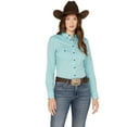 thumbnail image 1 of Rank 45 Women's 45&Reg; Print Long Sleeve Vented Western Performance Shirt - RWFA22W71-TURQ   US, 1 of 4