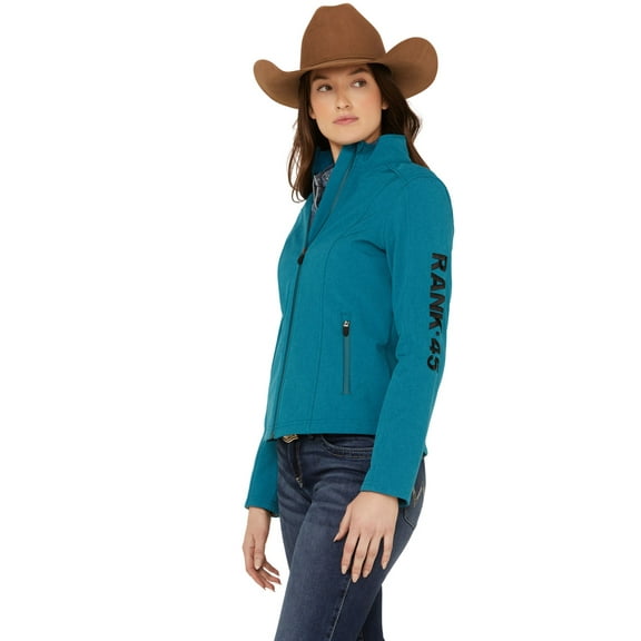 Rank 45 Women's 45&Reg; Soft Shell Logo Riding Jacket Teal X-Small US