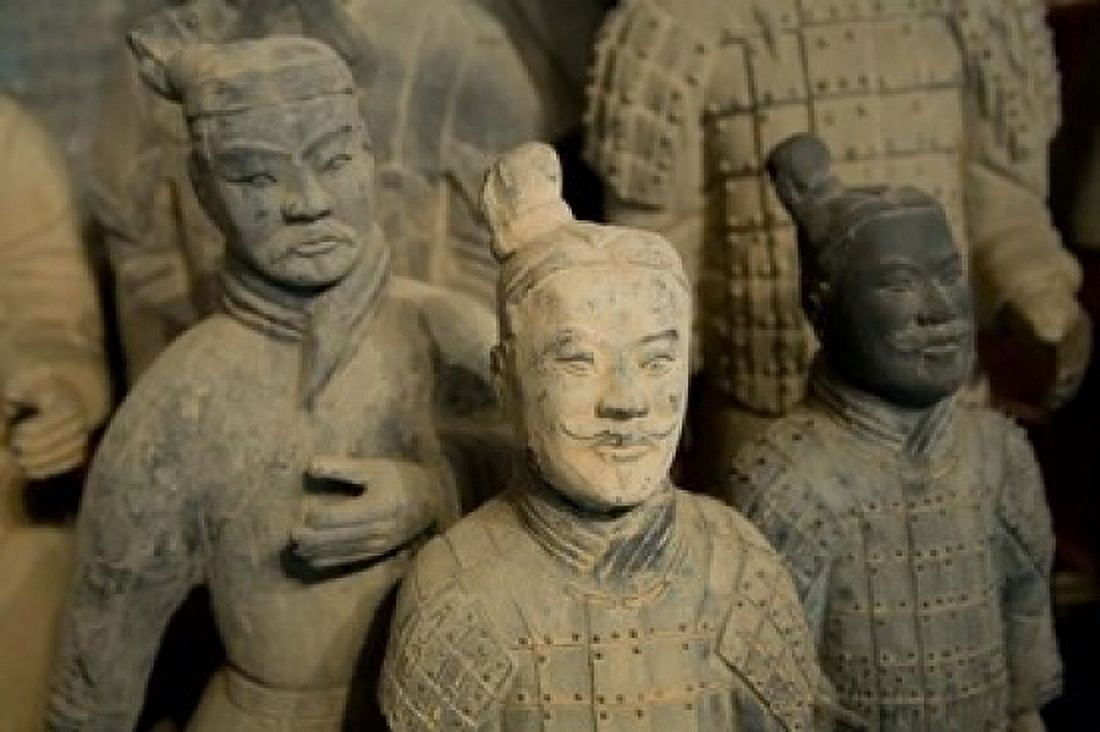 Ranks and uniroms of terra cotta warrior figures Canvas Art - Dave Bartruff DanitaDelimont (35 x 23)