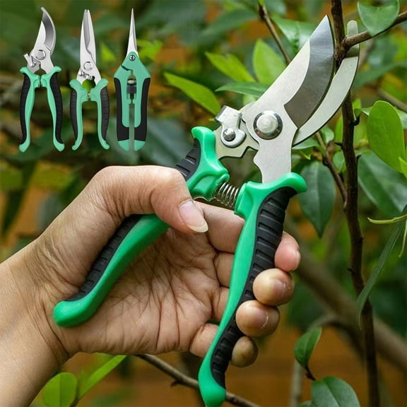 Ranliy 3 Pack Garden Pruning Shears, Stainless Steel Blades Handheld Pruners Set, Pruning Snips and Clippers for Gardening