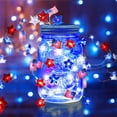 thumbnail image 1 of Ranliy 4Th of July Light, Red White Blue Led Star String Lights, 9.8Ft Patriotic Decorations with Remote Control, Independence Day Lights for Indoor/Outdoor, Memorial Day, Veterans Day, 1 of 8