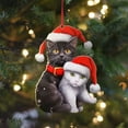 thumbnail image 1 of Ranliy Christmas Cat Ornament, Xmas Decor Tree Hanging Cat Acrylic Holiday Decoration, Cute Cat with Xmas Hat Ornaments for Christmas Tree Outdoor Hanging, 3Inch, 1 of 4
