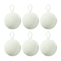 Ranliy Christmas Ornaments Balls, Snowball Ornaments for Christmas Tree, Foam Hanging Christmas Tree Balls for Xmas Wedding Party Decorations(White), 3 Sizes, 6Pcs