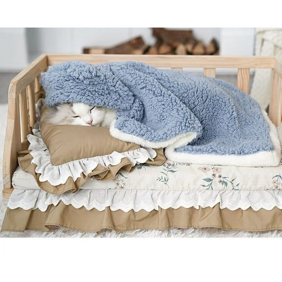 Ranliy Dog Cape Blanket for Small Dogs, Cute Puppy Pajamas, Cats Cold Weather Coat Wraps with Hood, Flannel Blanket Throw Multi-Use Pet Apparel, Dog Drying Coat Bathrobe Towel