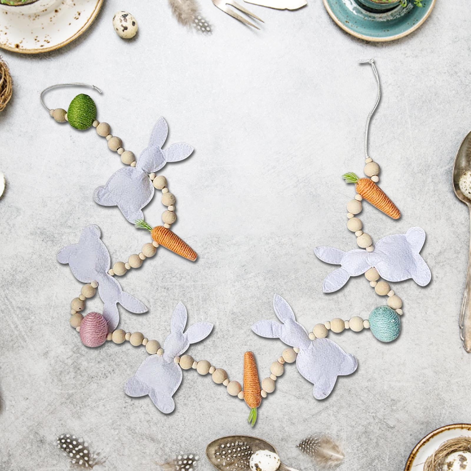 Ranliy Easter Bunny Carrot Garland 51 Inches, Stuffed Rabbit, Plaited ...