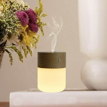 Ranliy Portable Diffuser Essential Oil Diffusers,Wood Aromatherapy Diffuser with Warm Light,Battery Operated Diffuser for Essential Oils for Home