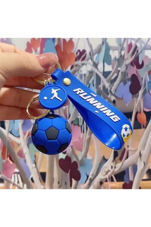 Soccer Gifts Key Chain, Inspirational Silicone Key Rings Football Keychains for Boys Girls Reward Party Favors
