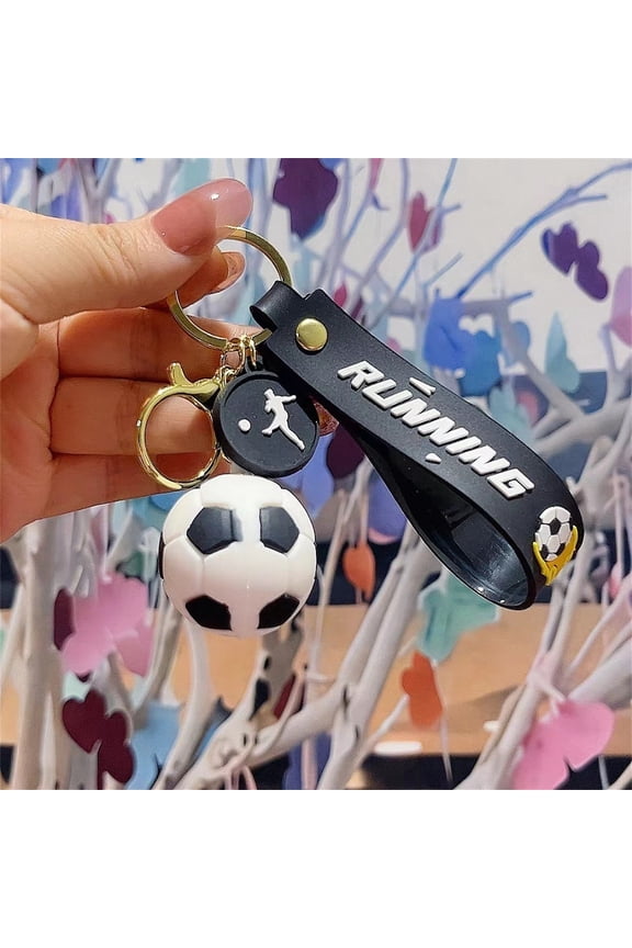 Soccer Gifts Key Chain, Inspirational Silicone Key Rings Football Keychains for Boys Girls Reward Party Favors