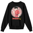 thumbnail image 1 of Ranma ½ Ranma Checkered Circle Adult Black Crew Neck Long Sleeve Sweatshirt-Large, 1 of 3