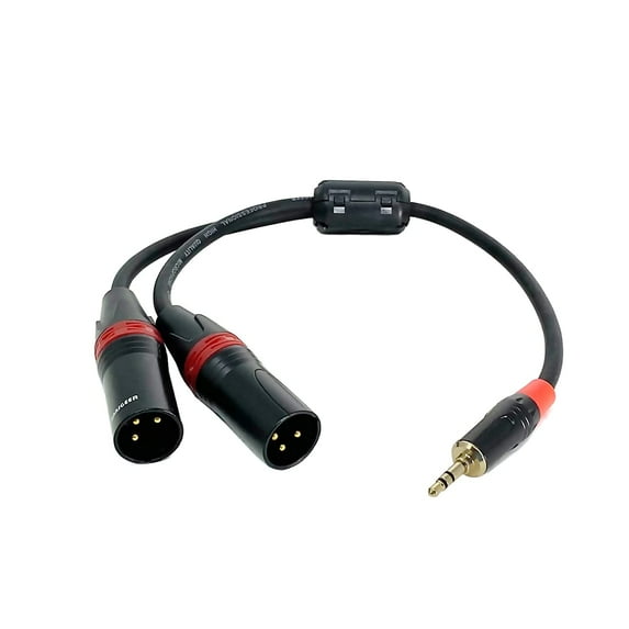 Rannsgeer 15" 3.5mm TRS Stereo to Dual XLR Male Y-Splitter Cable R7Cxx (15 Inch)