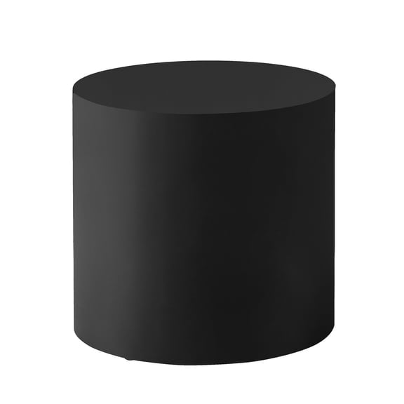 Benjara Rano Side End Table- 19" Black Round Iron Top- Modern Drum Shape