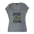 thumbnail image 1 of Ransom Womens Grey Pop Fizz Clink Christmas T-Shirt Holiday Tee Shirt M, 1 of 1