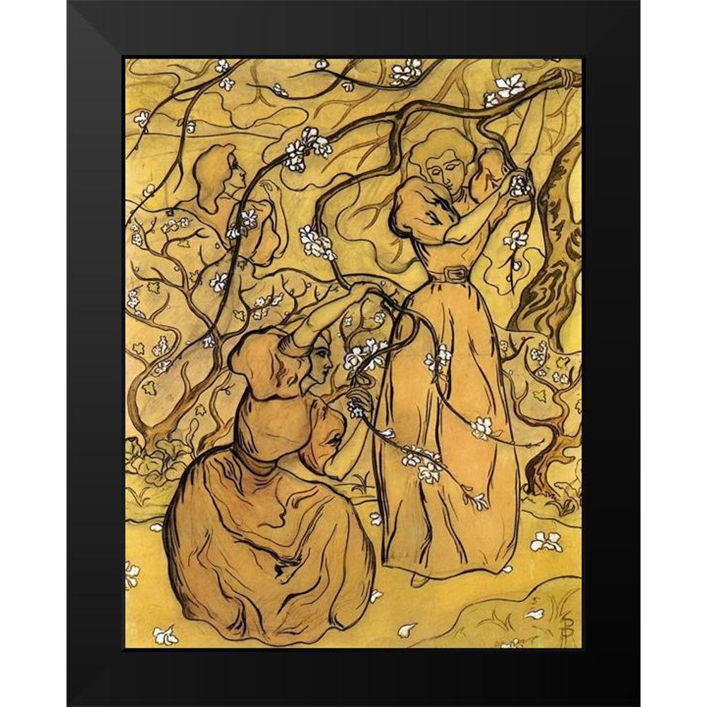 Ranson, Paul 20x24 Black Modern Framed Museum Art Print Titled - Femmes Sous Les Arbres En Fleurs