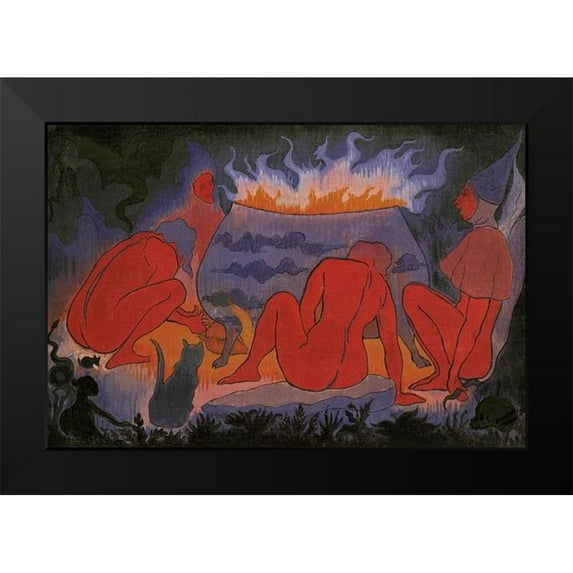 Ranson, Paul 24x17 Black Modern Framed Museum Art Print Titled - Les Sorcieres Autour Du Feu