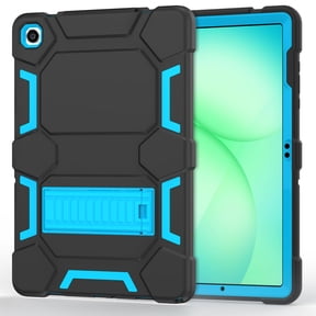 Rantice Case for Samsung Galaxy Tab A11+ (2026), A9+/A9 Plus 11 Inch (2024), Heavy Duty Rugged Shockproof 3-Layers Protective Case with Kickstand for SM-X230/X235/X210/X216/X218, Black+SkyBlue