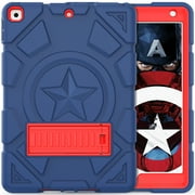 Rantice Kids Case for iPad 9th Generation Case, iPad 8th/7th Generation Case, Heavy Duty Shockproof Rugged Protective Cover for iPad 10.2 Inch 2021/2020/2019, Nevy Blue+Red