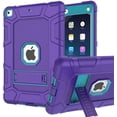 thumbnail image 1 of Rantice iPad 6th Generation Cases, iPad 5th Generation Case, iPad Air 2 Case, iPad 9.7 Case, Shockproof Rugged Drop Protection Cover Built with Kickstand for iPad 9.7'' A1893/A1954/A1822/A1823 Purple+Dark blue, 1 of 7