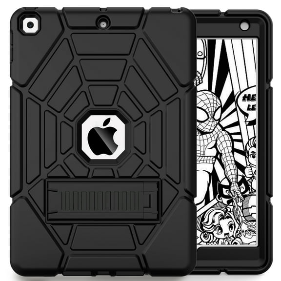 Rantice iPad 9th Generation Case, iPad 8th/7th Generation Case, Heavy Duty Shockproof Rugged Protective Cover for iPad 10.2 Inch 2021/2020/2019,Black