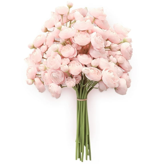 Ranunculus Artificial Flowers,18 Pcs Dusty Rose Faux Silk Bulk Wedding Filler Flowers,Mother's Day Gift