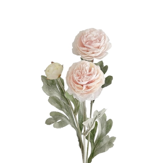 Ranunculus Artificial Flowers Stems, 24inFaux Peony Blooms, Blush Pink Artificial Flower Arrangement, Home Decorations Indoor, 1 Pc