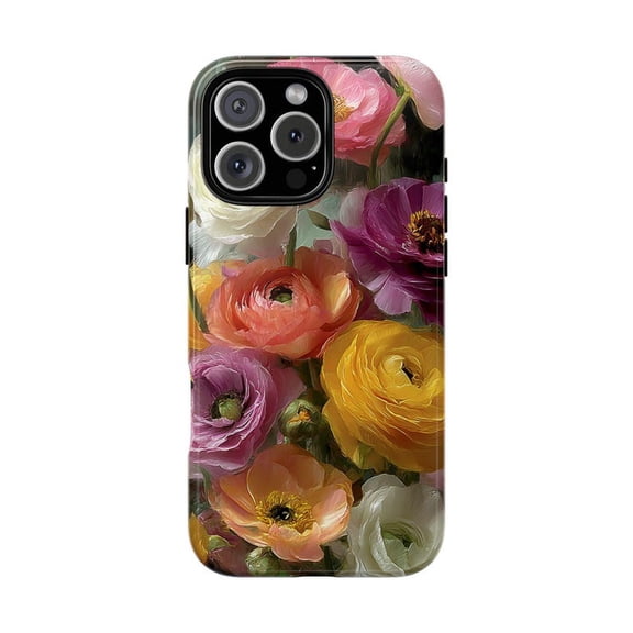 Ranunculus Peony Wildflower Botanical Garden Blooms Case for iPhone 17 16 15 14 13 12 11 Pro Max