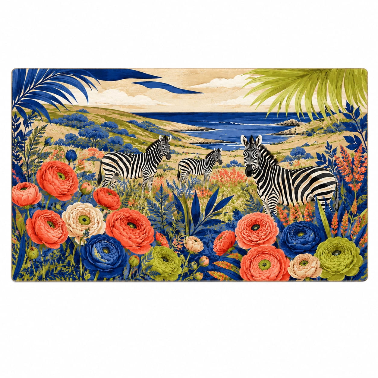 Ranunculus Zebra Rectangle Rug for Guest Room Boho All-Season - Walmart.com