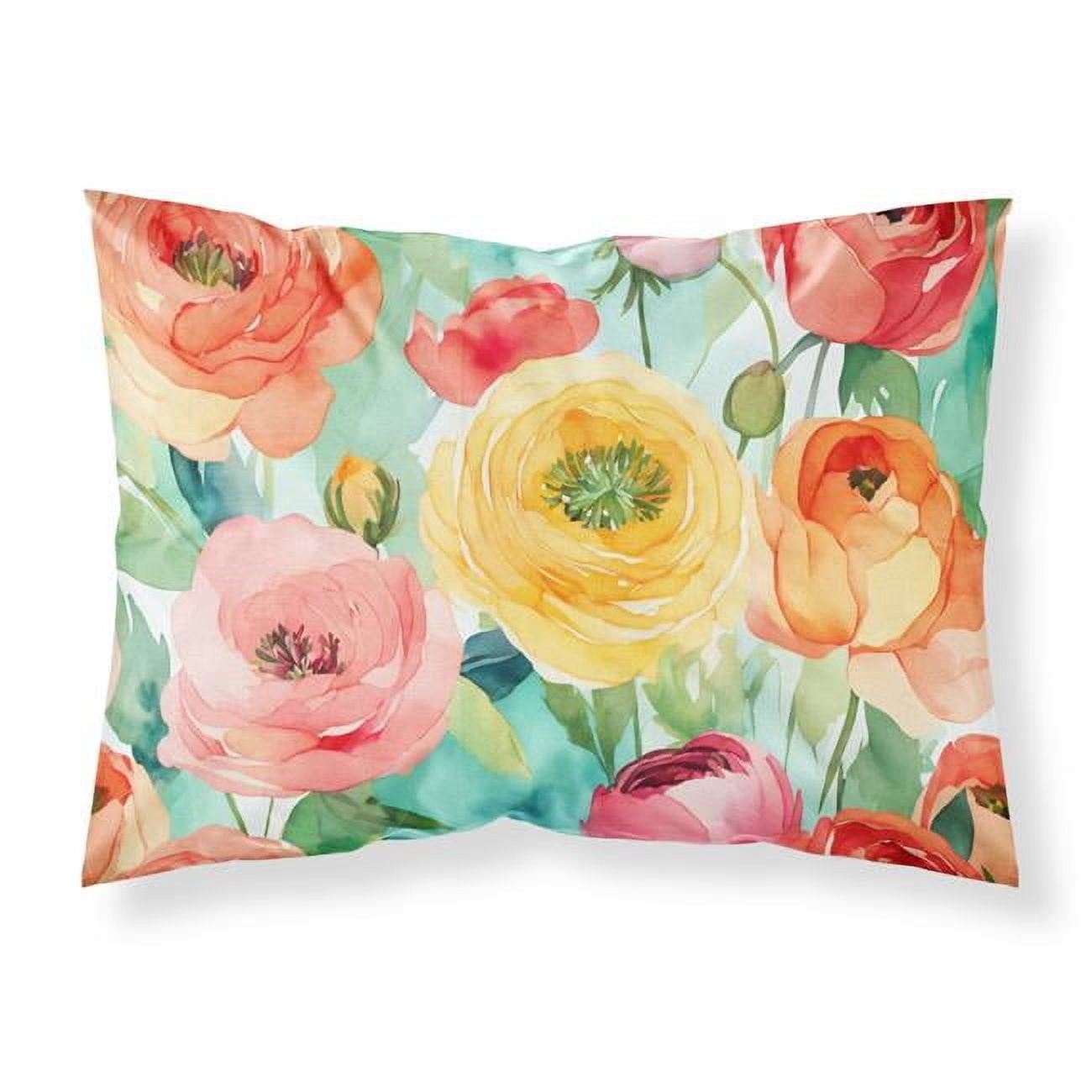 Ranunculus in Watercolor Fabric Standard Pillowcase