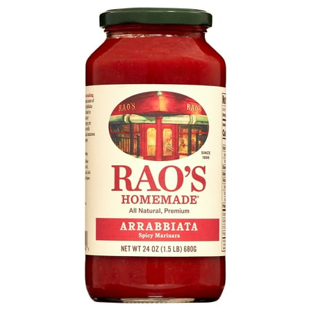 Rao's Homemade Arrabbiata Sauce | 24 oz | Spicy Tomato Sauce | Pasta Sauce | Carb Conscious, Keto Friendly | All Natural, Premium Quality | With Italian Tomatoes & Crushed Red Pepper