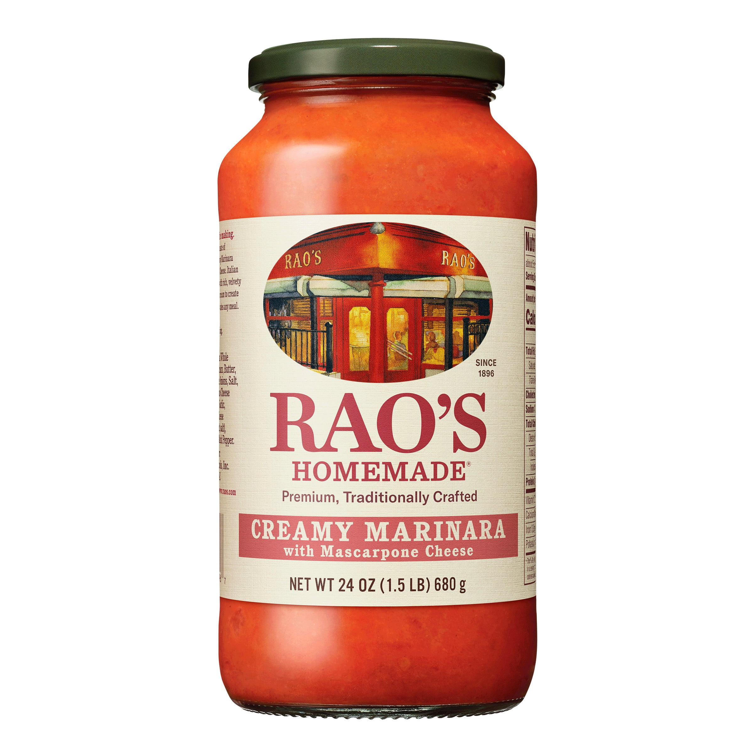 Rao's Homemade Creamy Marinara Sauce, 24 oz, All Purpose Tomato Sauce, Pasta Sauce, All Natural, Premium Quality, With Italian Tomatoes and Mascarpone Cheese