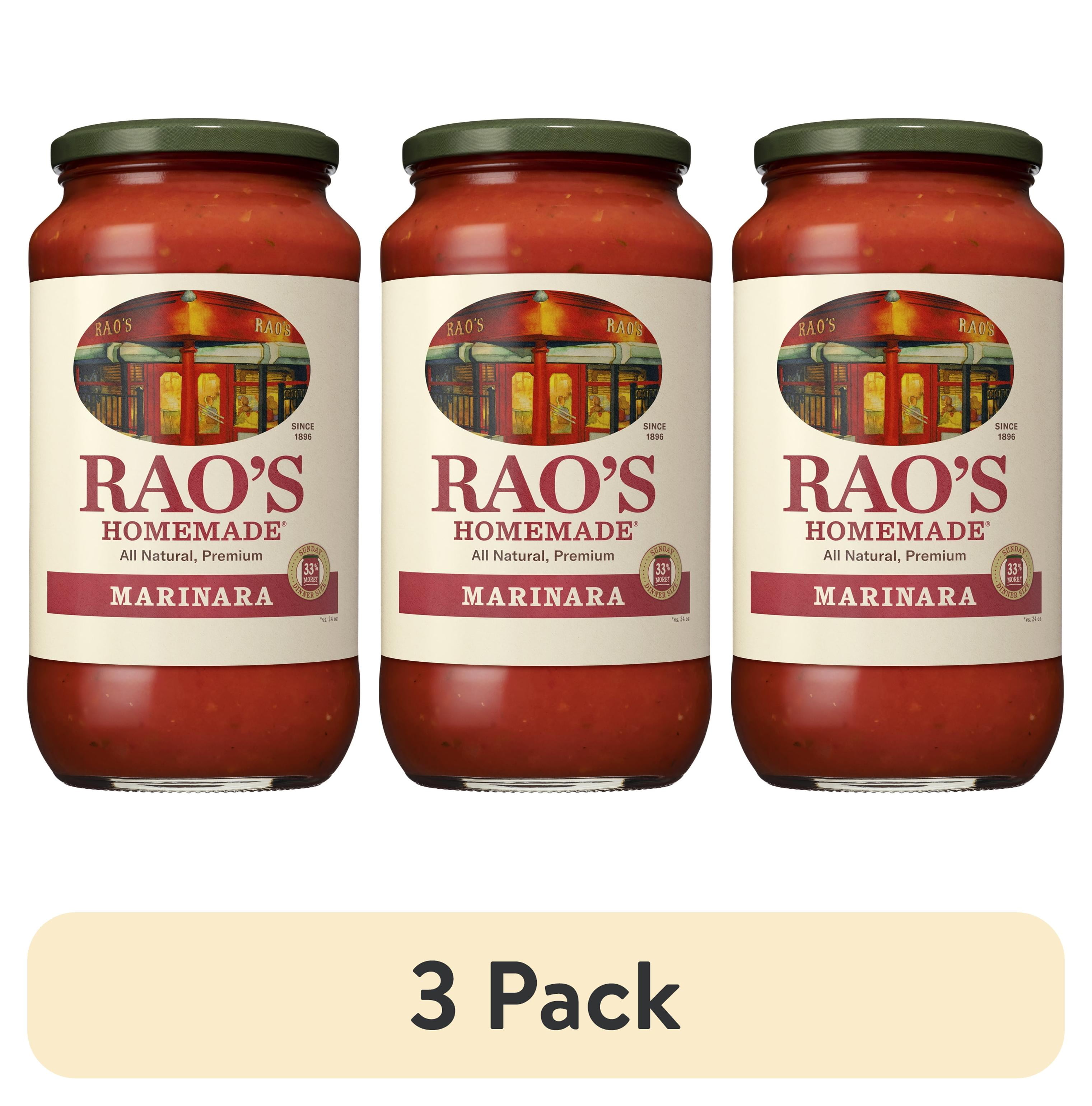 (3 pack) Rao's Homemade Marinara Sauce, Low Carb, All-Natural Spaghetti ...