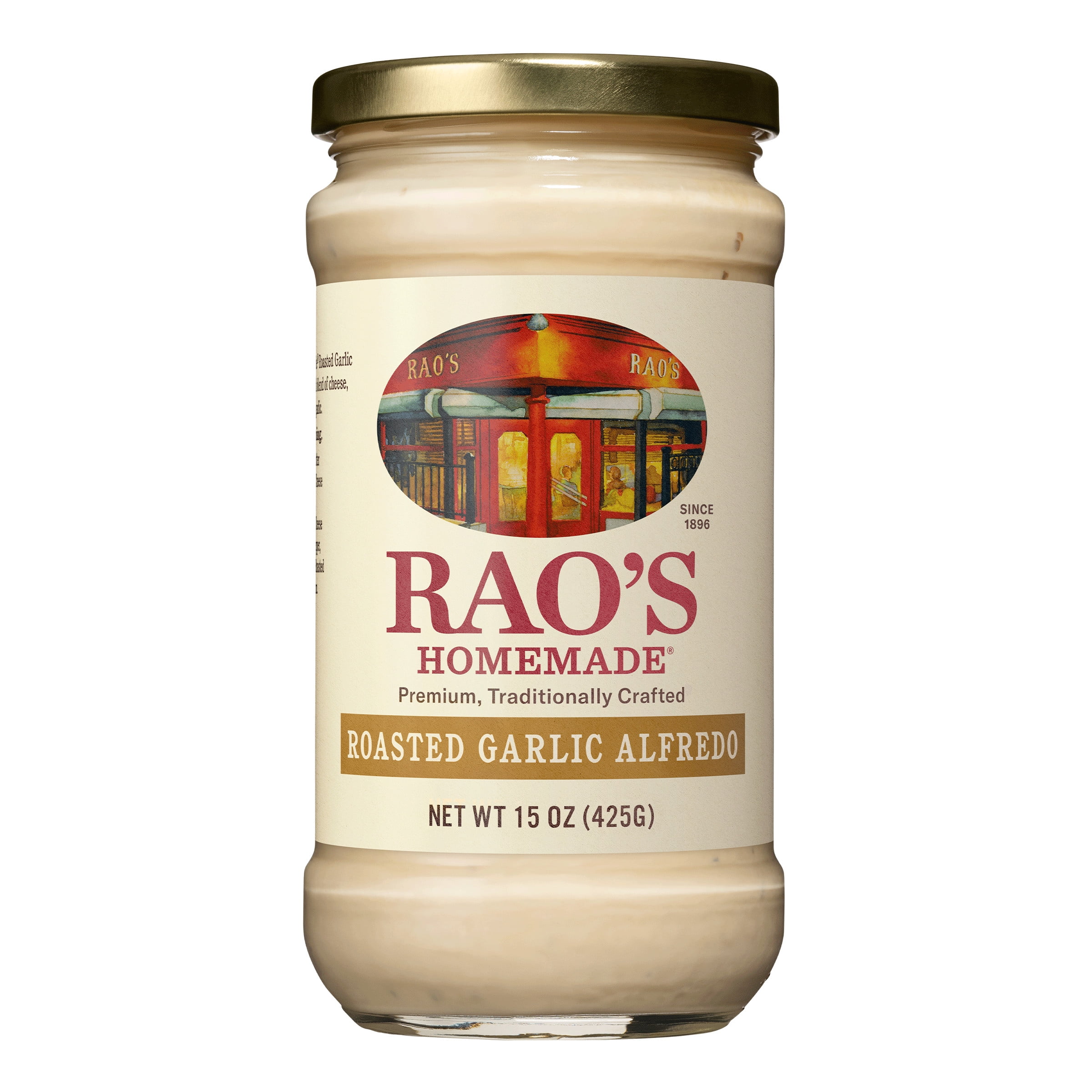 Rao's Homemade Roasted Garlic Alfredo Sauce, Pasta Sauce with Parmesan and Romano Cheese, 15 Oz
