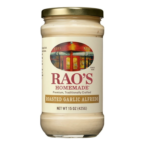 Rao's Homemade Roasted Garlic Alfredo Sauce, Pasta Sauce with Parmesan and Romano Cheese, 15 Oz