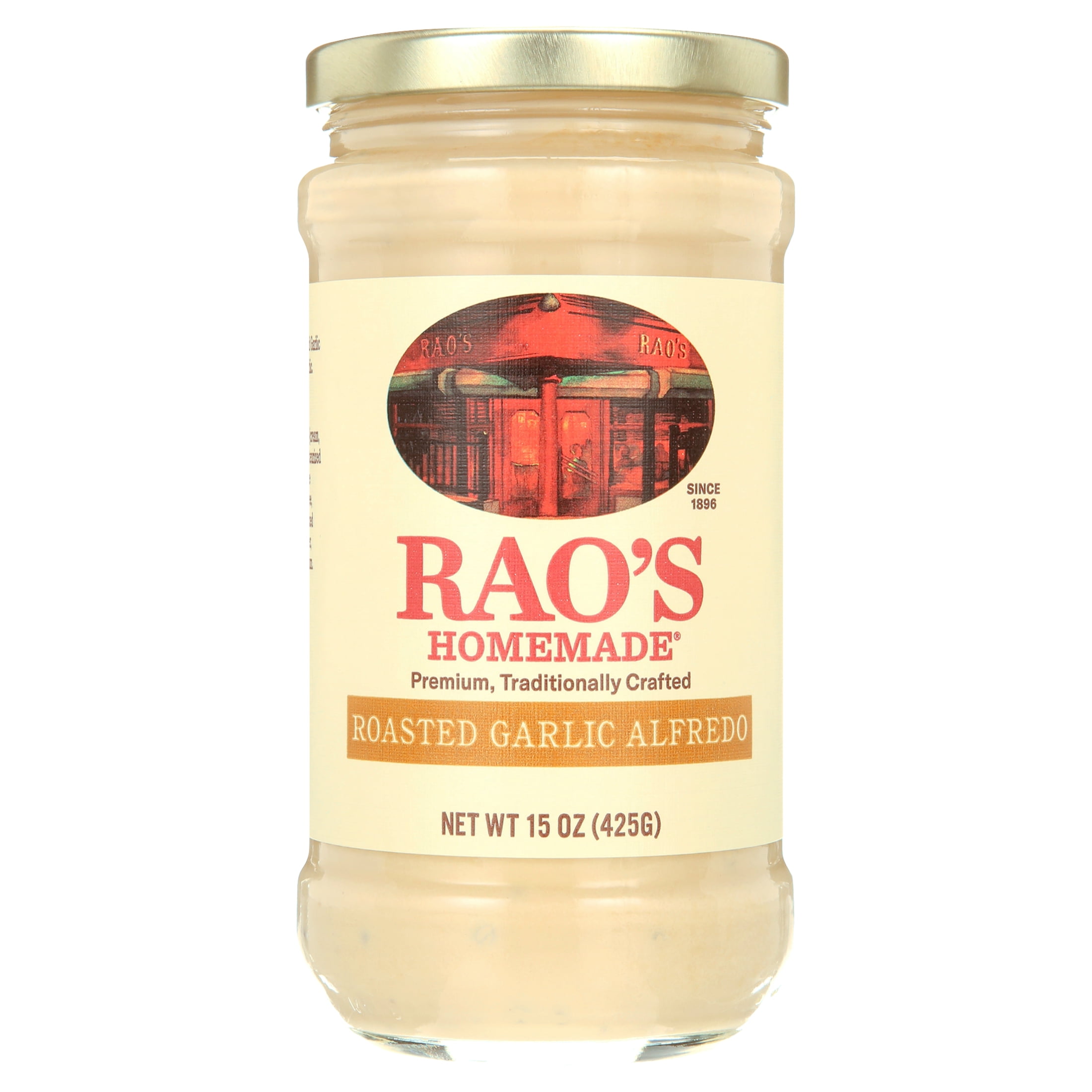 Rao's Homemade Roasted Garlic Alfredo Sauce, Pasta Sauce with Parmesan and Romano Cheese, 15 Oz