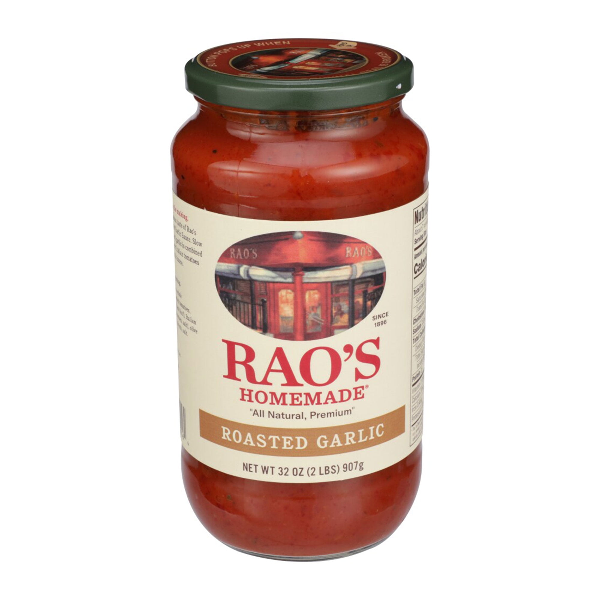 Rao's Homemade Roasted Garlic Pasta Sauce, Keto Friendly, Low Carb 32 oz