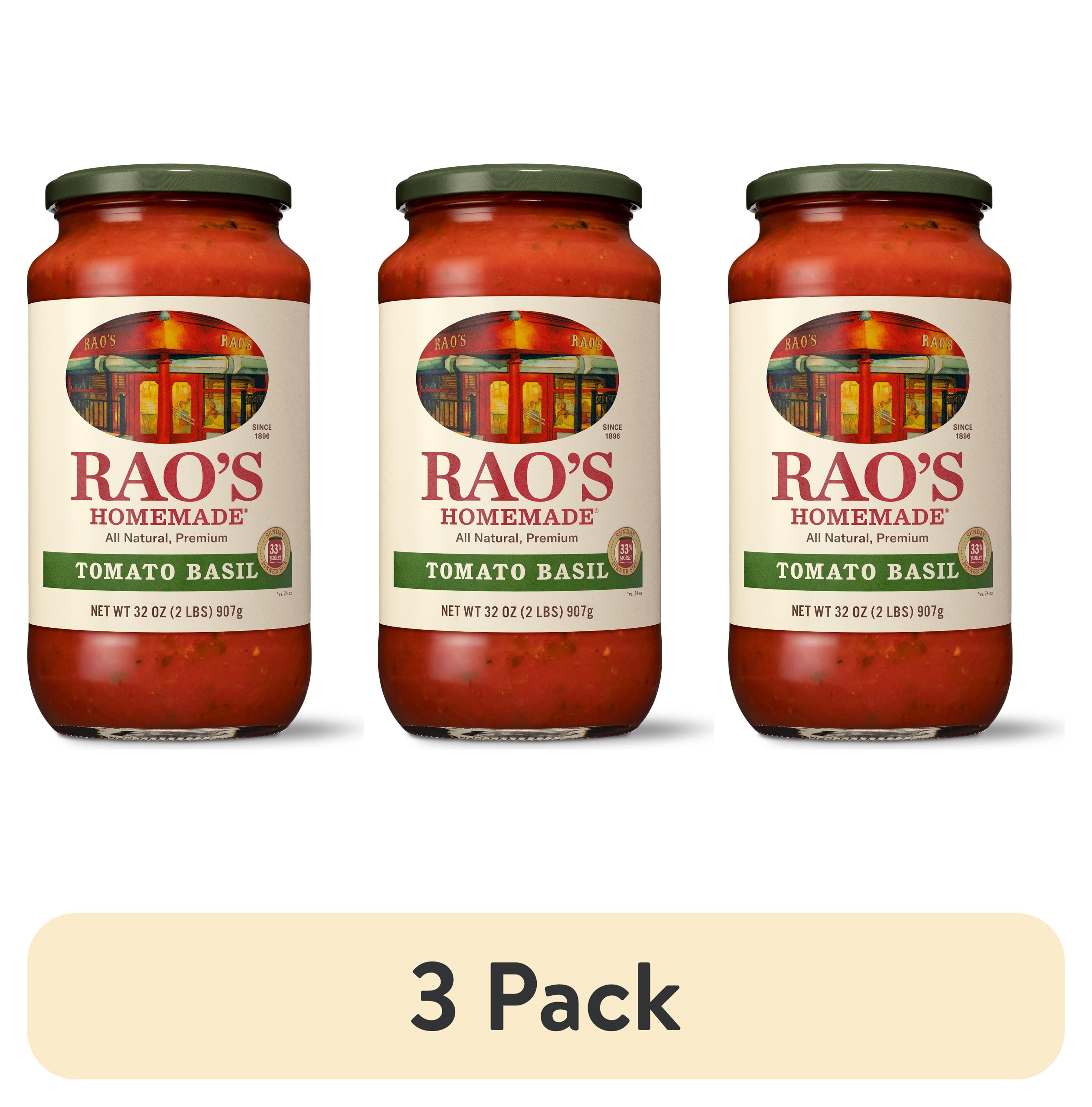 (3 pack) Rao's Homemade Tomato Sauce, Tomato Basil Spaghetti Sauce, Low Carb, Keto Friendly, 32