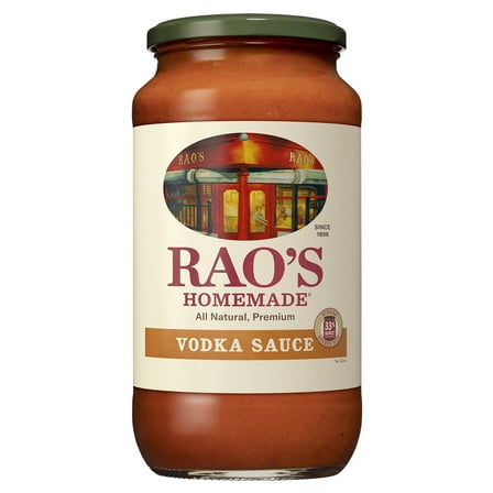 Rao's Homemade Vodka Sauce | 24 oz | Creamy Tomato Sauce | Pasta Sauce | Carb Conscious, Keto Friendly | All Natural, Premium Quality | With Parmigiano Reggiano and Pecorino Romano Cheeses & Vodka