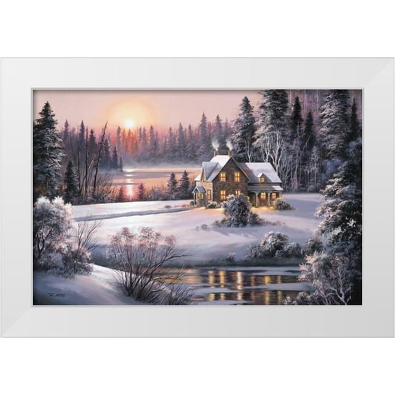 Raos, Dubravko 14x11 White Modern Wood Framed Museum Art Print Titled - Winter Sunset