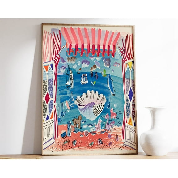 Raoul Dufy Poster, Rideau De Theatre, Fauvist Print, Expressionist Art, Fashionable Decor, Floral Wall Art, Scenery & Nature, A1,A2,A2,A3 Wall Art, Modern Wall Decor, 8x12 UNFRAMED
