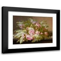 Raoul M. De Longpré 14x11 Black Modern Framed Museum Art Print Titled - Floral Still Life