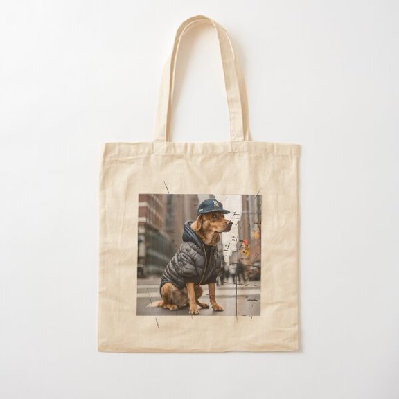 Rap Dog In Big City Cotton Tote Bag Canvas Tote Bag, Family Gift For Mother, Her