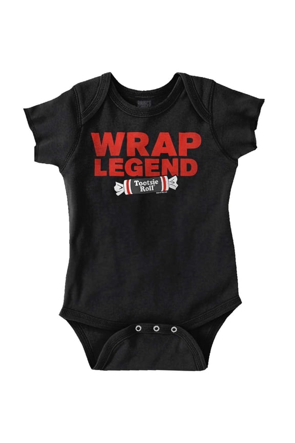 Rap Legend Wrap Pun Funny Retro Candy Romper Boys or Girls Infant Baby Brisco Brands NB
